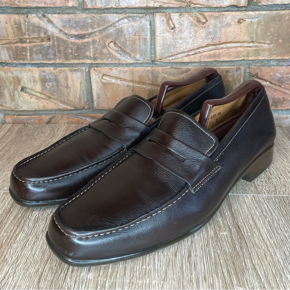 JM WESTON Men's Brown Leather Loafers Size 7.5D UK 8.5 Us